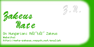 zakeus mate business card